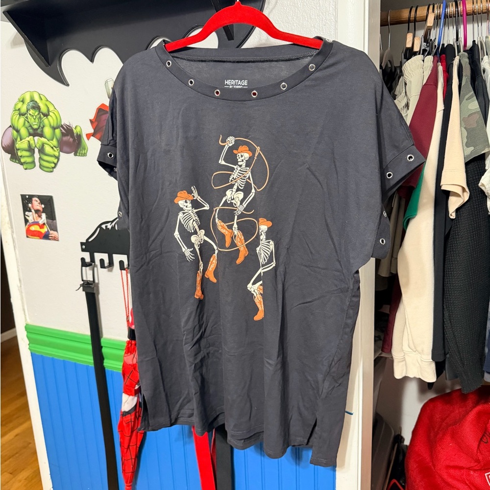 Torrid Black Skeleton Graphic T-Shirt